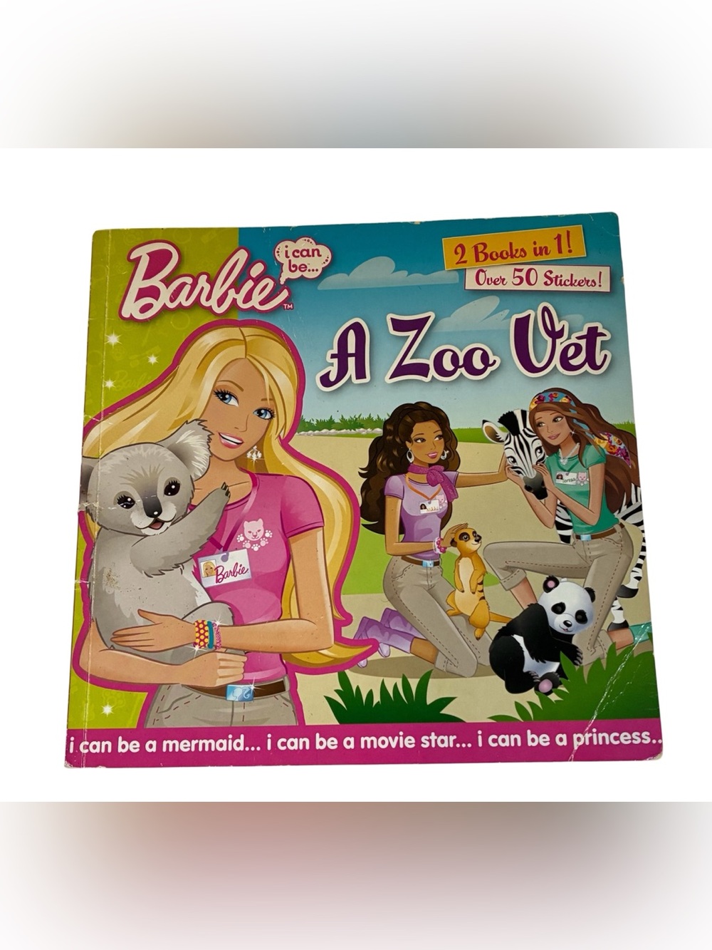 🎉6/$20 BARBIE I CAN BE ANYTHING TWO IN ONE BOOK VET CHEERLEADER